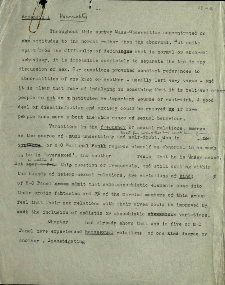 Appendix 1 (Mass Observation)
