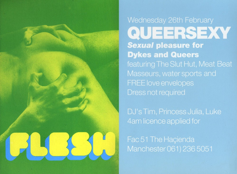 Flesh flyer, 1992. Source: Manchester District Music Archive