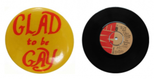 Glad to be Gay badge and TRB Record Photo: Jude Woods